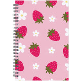 INCOK Pink Strawberry Spiral Notebook Strawberry Journal for Women Cute Notepad Preppy Note Book Office Stationary Supplies Sc