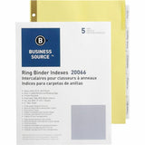 Business Source 20066 Insertable Tab Indexes,5 Tab,11Inch x81/2Inch ,Buff Paper/Clear