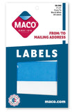 MACO from/to Mailing Labels, 3 x 4 Inches, 60 Per Box, Blue and White (OS280)