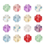 LiQunSweet 100 Pcs 10 Colors Transparent Czech Glass Crystal Bead Clover Leaf Loose Beads for Jewelry Making DIY Findings - 7.5x