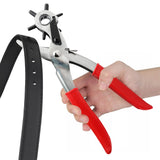 Leather Hole Punch Belts Super Heavy Duty Rotary Puncher, 6 Hole Sizes Maker Tool Watch Bands, Straps, Dog Collars, Saddles, Sho