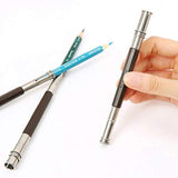 Qatalitic Pencil Extender/Lengthener With Metal Heads (Pack Of 2) | Adjustable Handy Pencil Holder For Schools, Office, Eyeliner