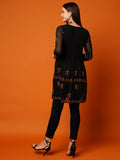 Anni Designer Women'S Georgette Chikankari Embroidered Short A-Line Kurti (Aadi Black_S_Black_Small),Black,S,Georgette,A-Line,Kurta & Pant Set
