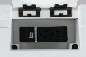 Jofran Inc. Gramercy Chevron Mid-Century Modern Three Drawer Usb Charging Desk