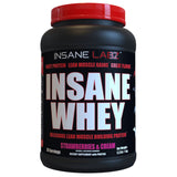 Insane Labz Insane Whey,100% Muscle Building Whey Protein, BCAA Amino Profile, Mass Gainer, Meal Replacement (Strawberries & Cre