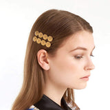 Yalice Coin Bobby Pins Barrettes Bride Hair Clips Wedding Hair Accessories for Women 2Pcs (Gold)
