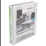 universal SlantRing Economy View Binder, 1 Capacity, White, 4 per Pack