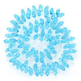 100pcs Czech 12mm Faceted Teardrop Briolette Crystal Glass Beads Pendant Drop Aquamarine Blue