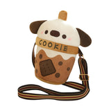 Merishopp Plush Crossbody Bag Novelty Casual Dog Shoulder Bag For Dating Vacation Gift