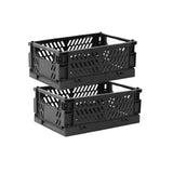 Tixill 2-Pack Mini Foldable Plastic Storage Box Mini Plastic Baskets for Organizing and Storage for Home Kitchen Bedroom Bathroo
