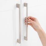 ASKANO 1 Pack 8-13/16 Inch Hole Centers, Brushed Nickel Cabinet Pulls Satin Nickel Cabinet Handles Silver Kitchen Hardware for C