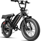 SYFTLLSJY 2000W Peak Large Electric Bike for Adults, Big Electric Dirt E Bike Bicycles,20 Fat Tire All-Terrain E-Bike, 32MPH 48V