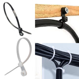 Merishopp 100X Nylon Zip Ties With Screw Mounting Hole Premium Cable Management Straps 3.6X150Mm White
