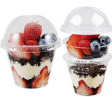 50 Sets 9 oz Clear Plastic Parfait Cups with INSERT & DOME Lids(NO HOLE) - Disposable Dessert Cups with Lids for Kids, Dips Snac
