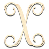 Back40Life - Precision Cut Vine Wood Monogram Letter - 13-inch Unfinished LC-01 Parent (X)