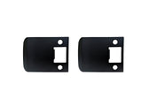 QCAA Solid Brass Extended Lip Strike, 3''X2-1/4, Matte Black, 2 Pack, Made in Taiwan