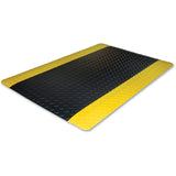 Genuine Joe 70364 AntiFatigue Floor Mat,Beveled Edge,3Ft x5Ft ,Black/Yellow