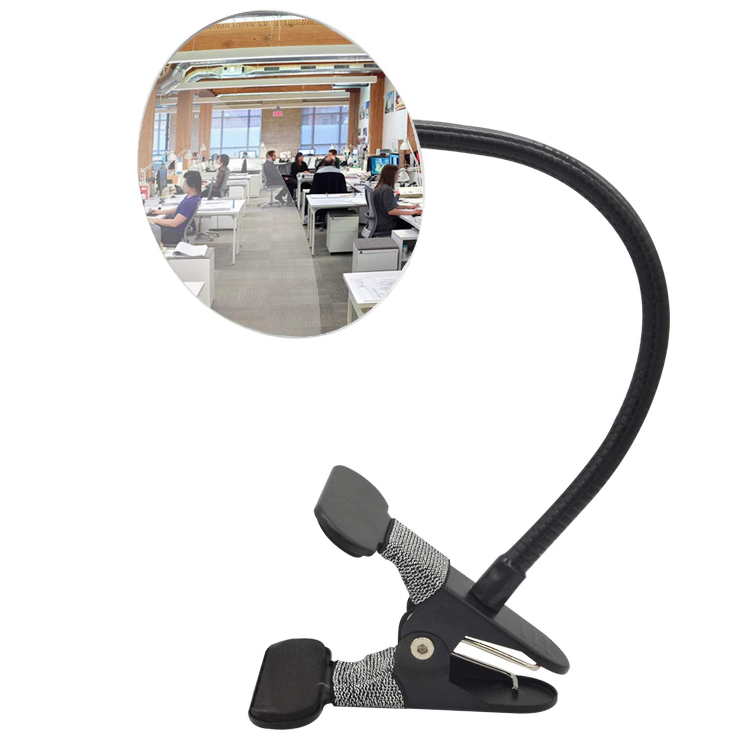 Ampper Clip On Security Mirror, Convex Cubicle Mirror For Personal Safety And Security Desk Rear View Monitors Or Anywhere (3.35