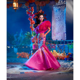 Barbie Signature Doll, 2023 Dia De Muertos Collectible Wearing Ruffled Pink Gown, Holding Tiny Ofrenda, Doll Stand