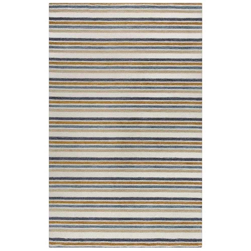 Alora Decor Rivera 8'9' X 11'9' Stripe Ivory/Beige/Charcoal Hand-Tufted Area Rug