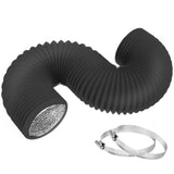 TEAIERXY 3 Inch 8 Feet Dryer Vent Hose,Flexible Insulated Air Ducting,Diesel Heater Hose PVC Aluminum Foil with 2 Clamps for HVA