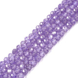 3mm Purple Zircon Faceted Gemstone Round Loose Beads Strand 15.5-16 DIY Jewelry Making