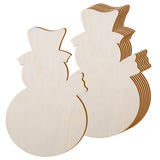 8 Pcs Large Christmas Wooden Snowman Cutouts Unfinished Wood Snowman Hanging Decoration Blank Wooden Snowman Shape Slices Orname