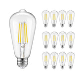 winsaLED 12 Pack 4000K Cool White Dimmable LED Light Bulbs 40W Equivalent, E26 Base Edison Bulbs 40 Watt, Vintage 4W LED Bulbs, 