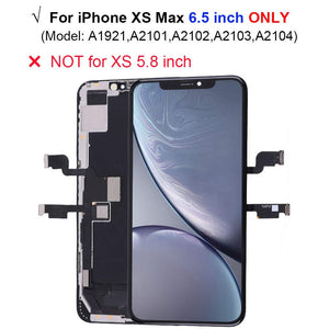 Soft OLED Screen Replacement for iPhone Xs Max 6.5 inch [NOT LCD],3D Touch Screen Display Digitizer Repair Kit Assembly with Rep