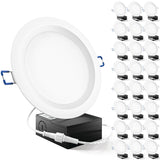 Sunco 24 Pack 6 Inch LED Recessed Light, Ceiling Canless Recessed Lights, Baffle Trim Ultra Thin, 850 LM, 14W, 6000K Daylight De