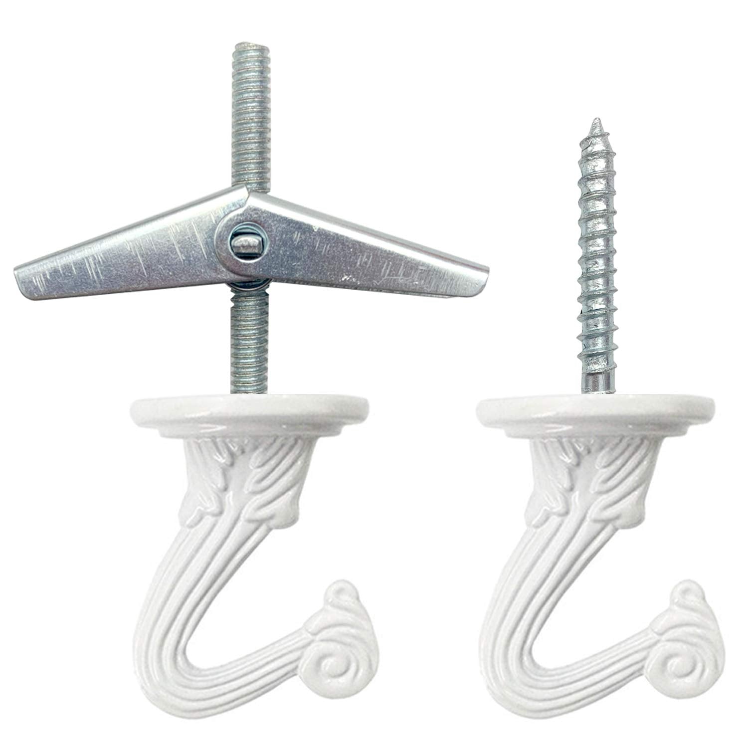 10 Sets Ceiling Hooks - Heavy Duty Swag Hook with Hardware for Hanging Plants Ceiling Installation Cavity Wall Fixing White