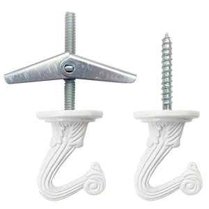 10 Sets Ceiling Hooks - Heavy Duty Swag Hook with Hardware for Hanging Plants Ceiling Installation Cavity Wall Fixing White