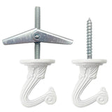 10 Sets Ceiling Hooks - Heavy Duty Swag Hook with Hardware for Hanging Plants Ceiling Installation Cavity Wall Fixing White
