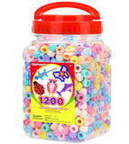 Eppingwin 1200pcs Pony Beads for Bracelets, Macaron Kandi Beads for Hair Braids, Easy Storage Pony Bead for Jewelry Making