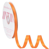 VATIN Double Faced Satin Ribbon 3/8 inch Tangerine with Gold Edge Continuous 50 Yards for Decoration, Craft, Gift Wrappping Wedd