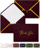 Mr. Pen- Blank Thank You Cards with Envelopes, 20 Pack, 4x6, Gold Foil Thank You Notes with Envelopes, Dark Red Wedding Thank Yo