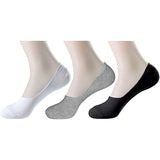 Mukhaksh MenS And WomenS Anti Slip Cotton Loafers No Show Socks (Black, Grey And White , Free Size ) Pack Of 3 Pairs