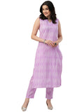 Gosriki Women'S Cotton Blend Straight Printed Kurta With Pant (Kkt Purple-Gs_M_Purple_Medium),Purple,,B0CVGXHLFW