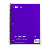 1-Subject Notebook, Wide Ruled, Purple, Case Of 24 (22039-Ct)