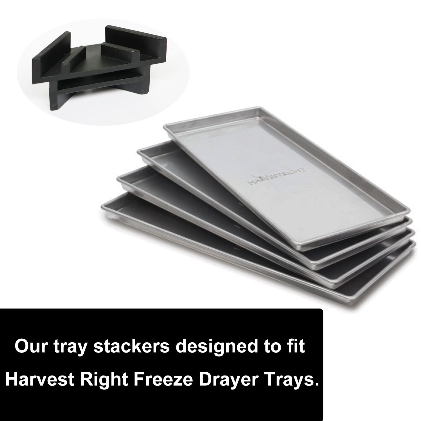 PIAOLGYI 12 Pcs Tray Stackers for Harvest Right Freeze Dryer Accessories Compatible with Harvest Right Trays,Black(ONLY Tray Sta