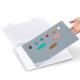 Nuanchu 1 Set Glass Oil Paint Palette, Airtight, 12.8 x 9.25 Inches, Grey