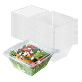Restaurantware Tamper Tek 48 Ounce Square Take Out Containers 100 Durable Salad To-Go Boxes - Tamper-Evident Freezable Clear Pla