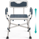 Shower Chair for Elderly and Disabled (450lb) with Padded Armrests and Back, Adjustable Height Shower Seat, Heavy Duty Shower Ch