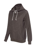 J. America Womens French Terry Sport Lace Scuba Hooded Pullover - Charcoal, S