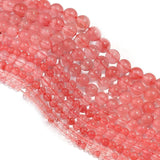 Malahill semiprecious Stone Beads for Jewelry Making, Sold per Bag 5 Strands Inside, Cherry Quartz Synthetic 6mm