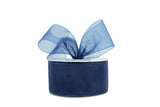 Ribbon Bazaar Plain Sheer Organza 7/8 Navy 25yd Spool 100% Nylon Ribbon