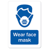 OSHA Notice Sign Wear Face Mask | Peel and Stick Wall Graphic | Protect Your Business, Class Room, Office & Interior Surroundi