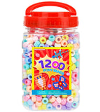 Praisebank Pony Beads, 1200pcs 6x9mm, Wholesale Beads, Bracelets Jewelry Making, Arts & Crafts(Candy)