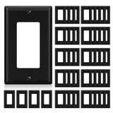 AIDA 1-Gang Standard Light Switch Cover Plate, Decorative Outlet Covers, Glossy Black, 50-Pack Unbreakable Polycarbonate Wall Pl