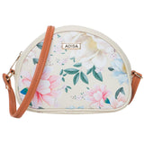 Adisa Women Girls Flower Print Sling Bag Round Crossbody Purse (Floral Cream),Floral Cream,,B0DSGL58YN
